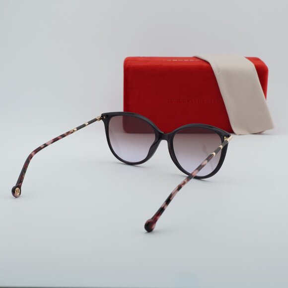 Carolina Herrera HER 0189/G/S T1W Cat Eye Sunglasses - Plum/Gold/Violet - Picture 5 of 11